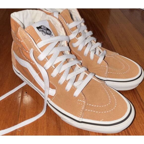 Vans Other - VANS Sk8-Hi Tan & White Canvas Suede High Top Lace-Up Sneakers Men’s